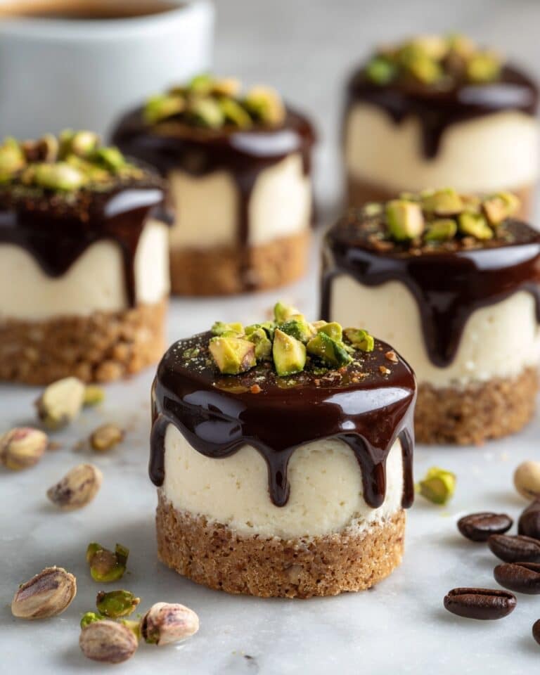 Mini Pistachio and Coffee Cheesecakes Recipe
