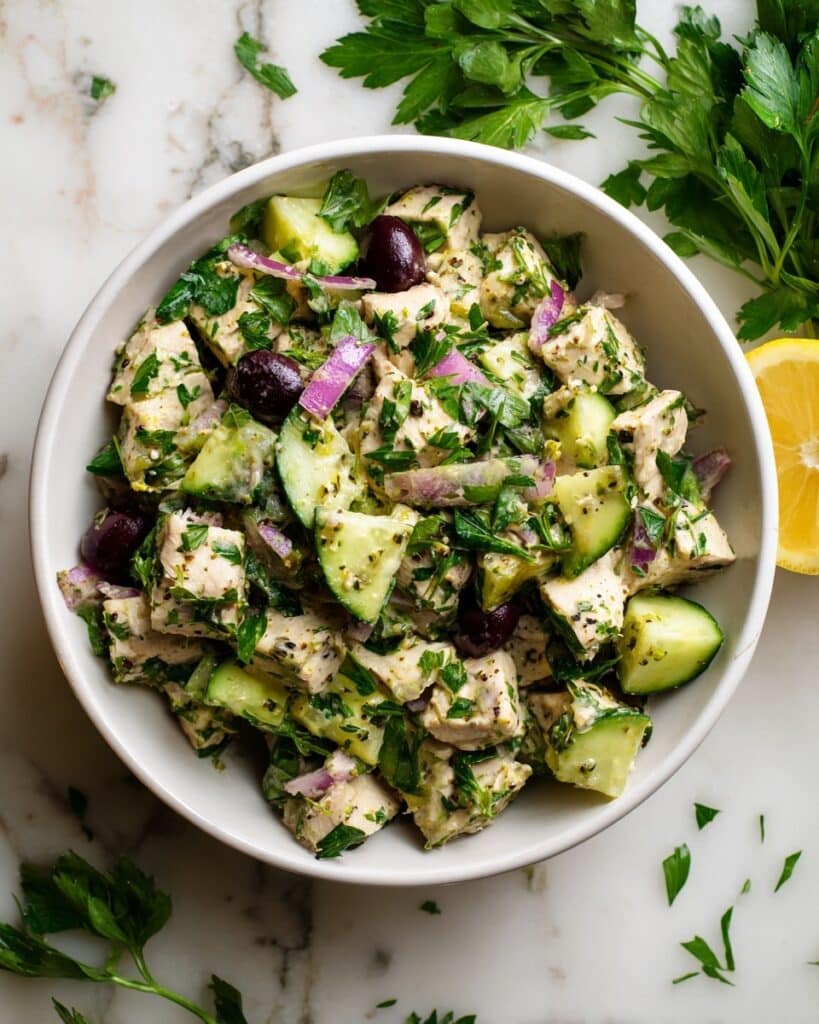 High Protein Mediterranean Chicken Salad Recipe